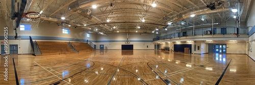 School gym - athletic education setting with gym interior sports court