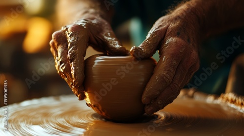 Crafting unique pottery artisan workshop traditional techniques indoor studio close-up perspective creative process