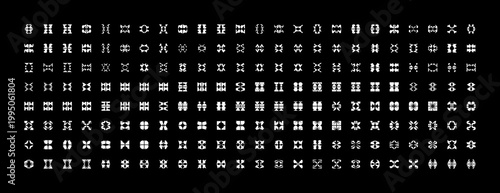 Vector geometric graphic elements for corporate identity. Abstract letter elements combination. Pixel perfect vector design.