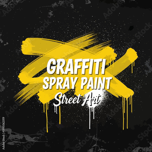 Graffiti spray paint street art design.