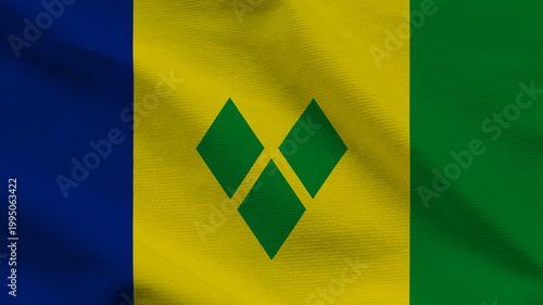 This scene reflects the essence of Independence Day in Saint Vincent and the Grenadines, showcasing the national flag with bold colors. The celebration symbolizes sovereignty