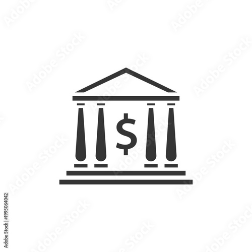 Pillar bank building vector with dollar symbol graphic illustration design. 