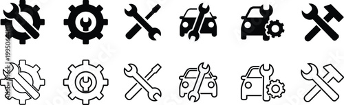 Settings and Configuration Line Icon Set