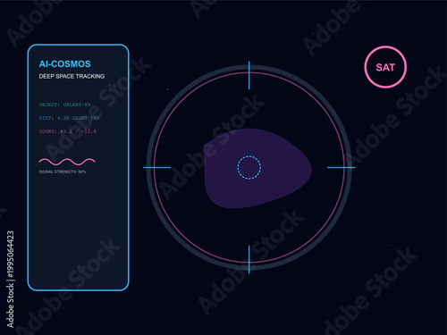 Deep Space Telescope Interface with AI Object Tracking and Galactic Nebula Analysis HUD