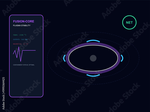 Nuclear Fusion Reactor Core with Plasma Containment Field and Magnetic Energy Control Interface