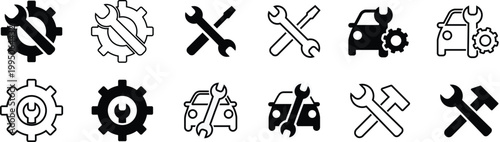 Settings and Configuration Line Icon Set