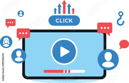 Smartphone Video Player Social Media Icons