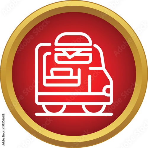 Food truck icon representing fast food and mobile restaurant service