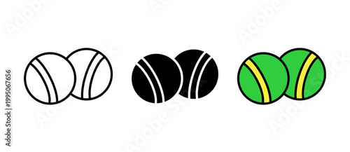 Petanque icon illustration for outdoor sport, leisure, and recreational games with stroke filled and colored icon set.