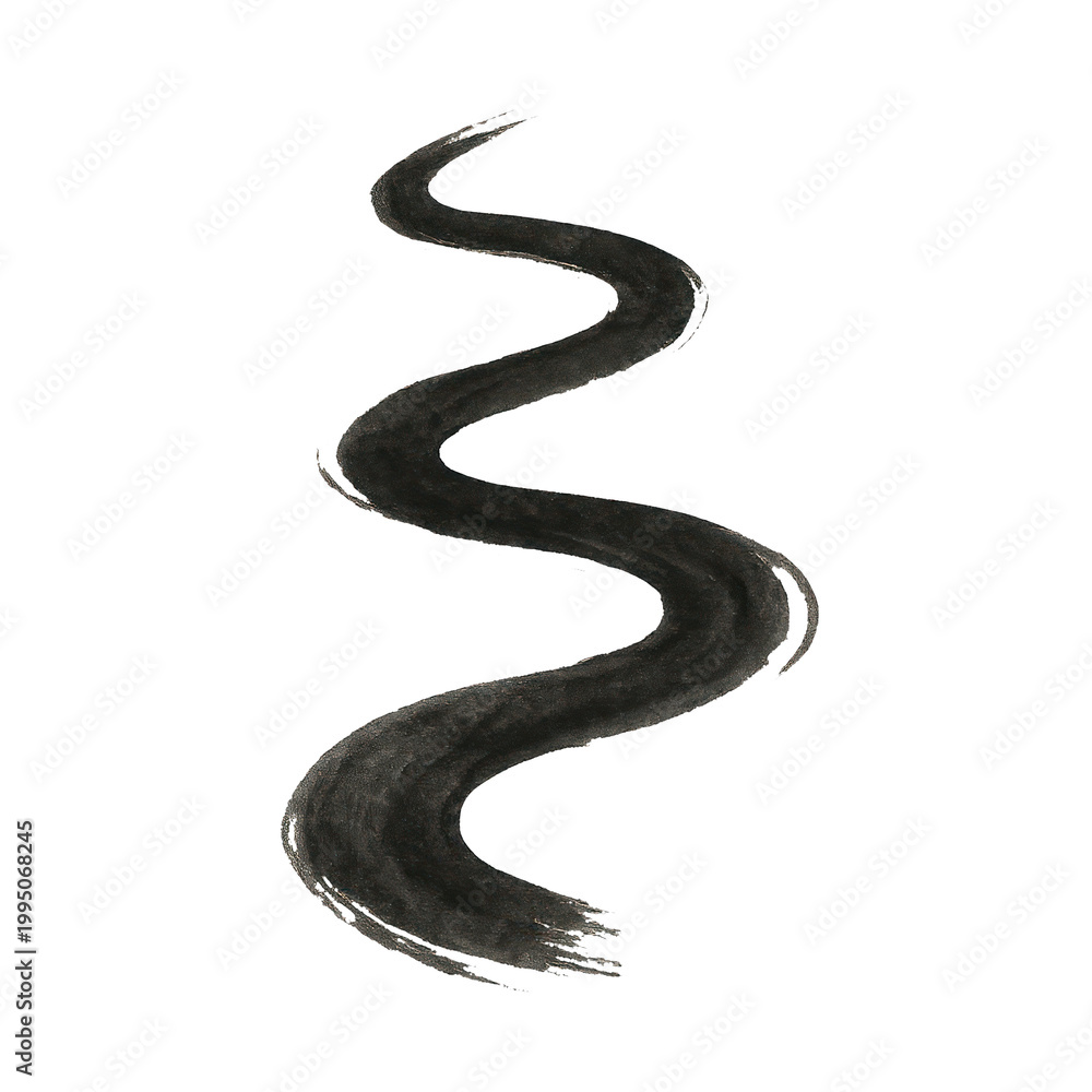 Fototapeta premium PNG Abstract black ink brushstroke