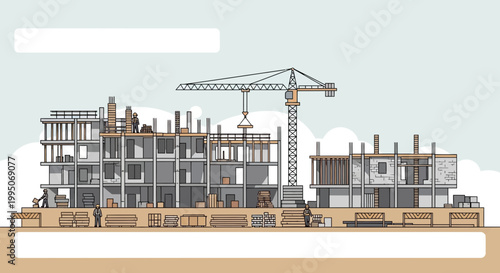 Construction site with building crane 1.