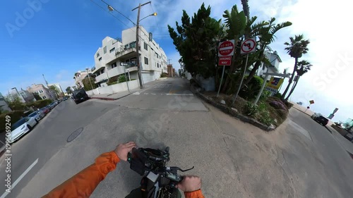 Venice Beach Local Street Cycling POV 01 California USA