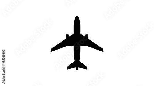 Airplane Silhouette Vector Collection – Black Jet Aircraft Icon with Wings, Engines, Tail Design for Aviation, Travel, Transportation, Airline Branding Graphic Vector Artwork