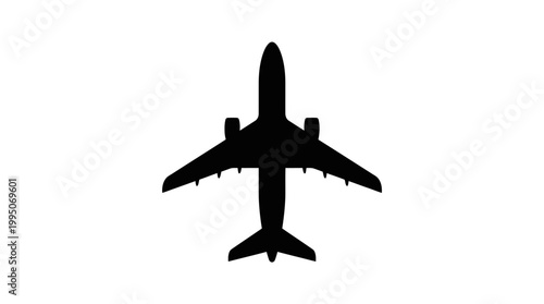 Airplane Silhouette Vector Collection – Black Jet Aircraft Icon with Wings, Engines, Tail Design for Aviation, Travel, Transportation, Airline Branding Graphic Vector Artwork