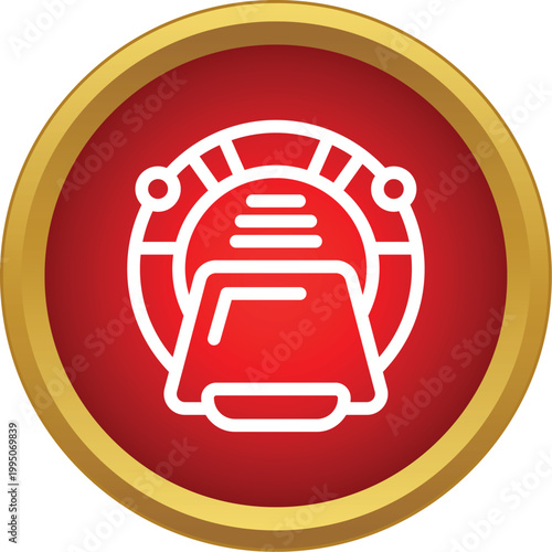 Mri scanner presenting healthcare technology for medical diagnosis in a round icon