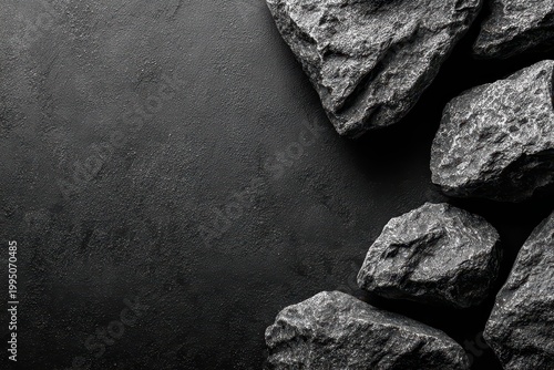Natural rocks creating a serene flat lay scene