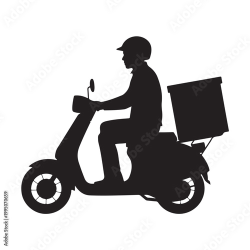 Black and white silhouette of a person riding a unicycle