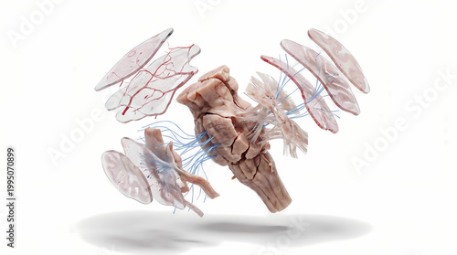 Detailed Anatomical Model of Human Brainstem and Neural Pathways 3d anatomy