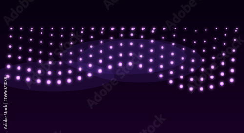 Purple LED lights installation in dark room with futuristic ambiance for nightclub decoration