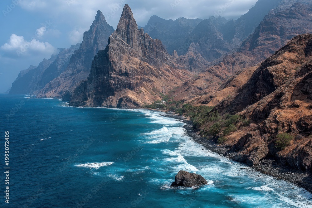 Fototapeta premium Stunning coastal cliffs and turquoise waters