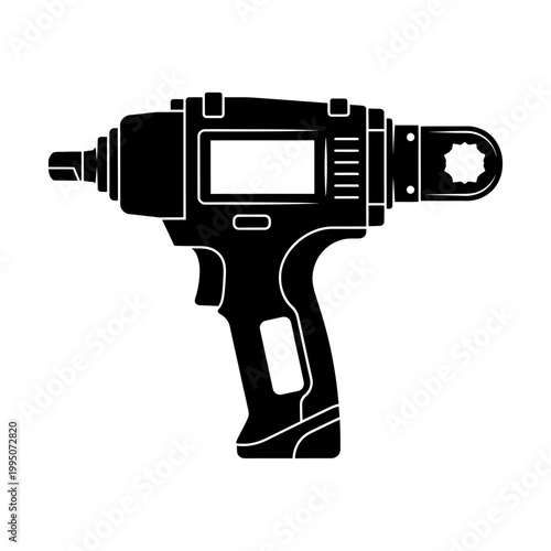 Torque Wrench for Satellite Silhouette, Digital Assembly Tool and Aerospace Manufacturing Concept.