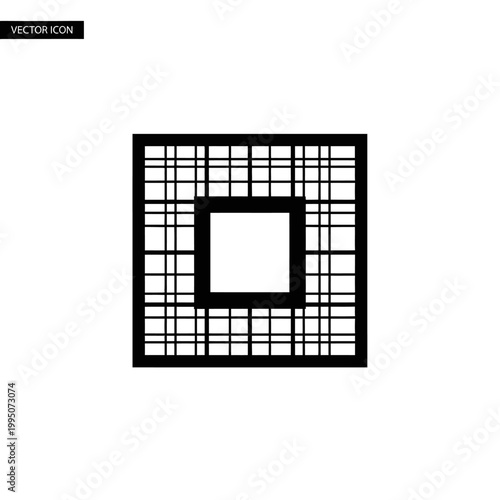 Cleanroom HEPA Filter Ceiling Grid Module for Air Purification System Concept Vector Silhouette