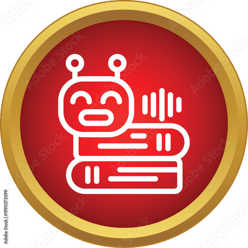 Ai chatbot representing education, electronic reading, and audio books concept