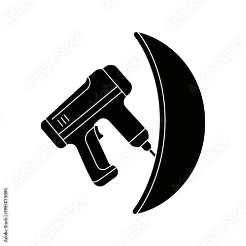 Nondestructive Testing NDT Ultrasonic Scanner for Satellites Silhouette Vector for Aerospace Quality Control Systems