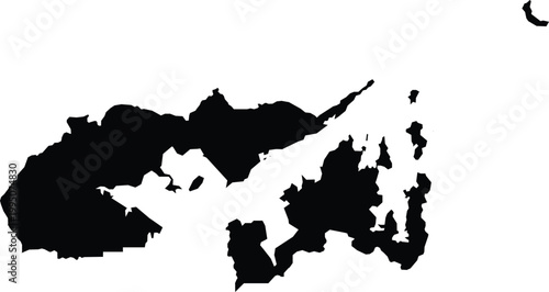 Tai Po District Hong Kong Map Silhouette Isolated Illustration