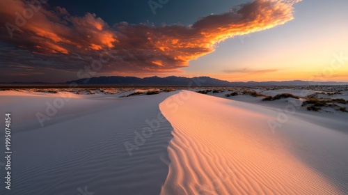 Majestic sunset over the white sands new mexico landscape photography desert wide angle serenity and beauty