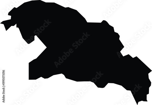 Eastern District Hong Kong Map Silhouette Isolated Illustration