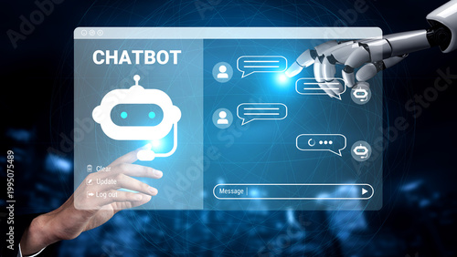 Obraz na plátně AI assists in developing chatbot systems that automate customer interactions, enhance communication flow, and improve digital service efficiency across platforms