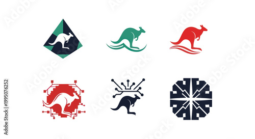 Photos Six logos featuring kangaroos in various styles