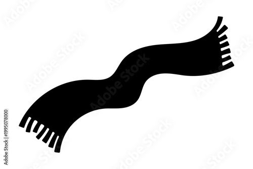 Scarf icon. Black silhouette. Front and side view. Vector simple flat graphic illustration. Isolated object on a white background.