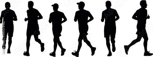 Silhouettes of runners in motion a dynamic depiction of athletic activity