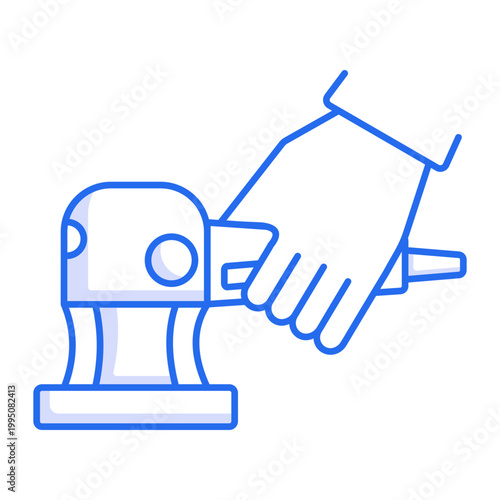 An outline icon depicting a buffer polisher