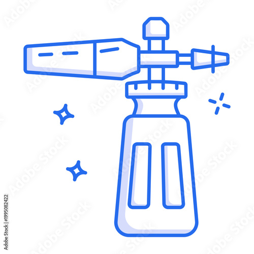 Line style icon depicting a foam cannon