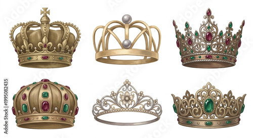 Elegant Royal Crowns and Tiaras Set
