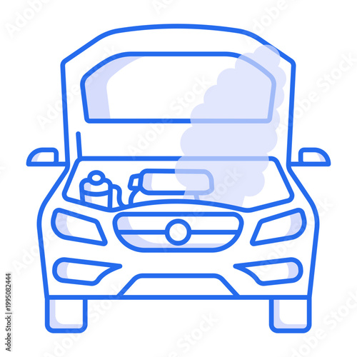 Line style icon depicting an engine cleaning