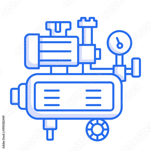 A linear icon showing a compressor blower