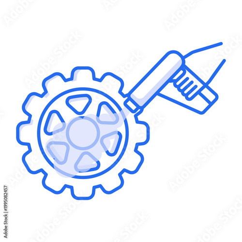 A linear icon showing a wheel cleaning