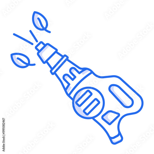 An outline icon depicting leaf blowers