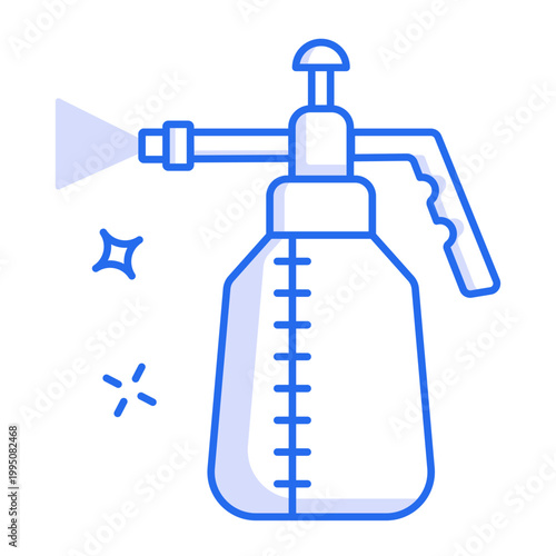 A linear icon showing a pressure spray