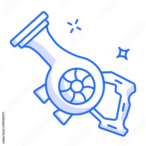 A linear icon showing a blower