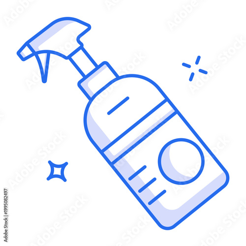 An outline icon depicting a spray bottle