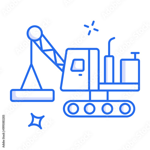 A linear style icon of a junkyard