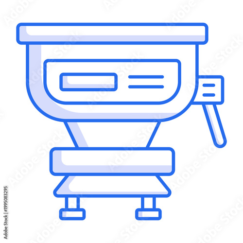 A linear style icon of a grinding machine