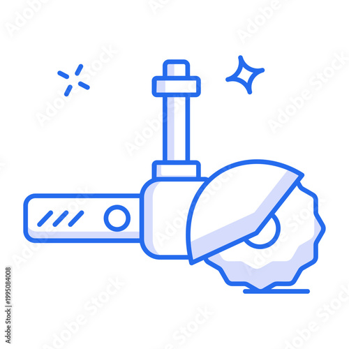 A line style icon of an angle grinder