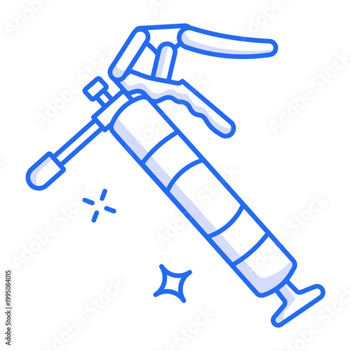 A linear style icon of a grease gun