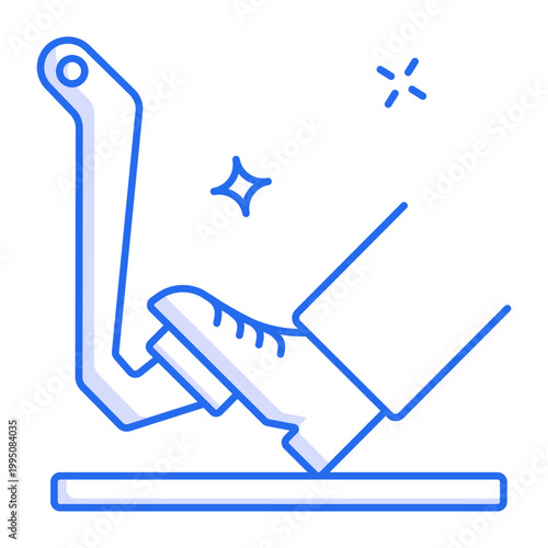A line style icon of a clutch pedal